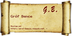 Gróf Bence névjegykártya
